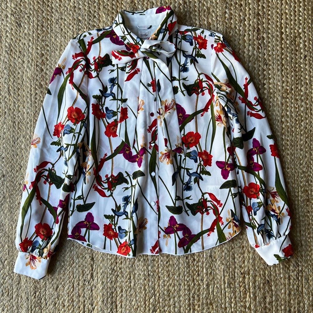 Aritzia Floral Little Moon Button Down Blouse Size XS